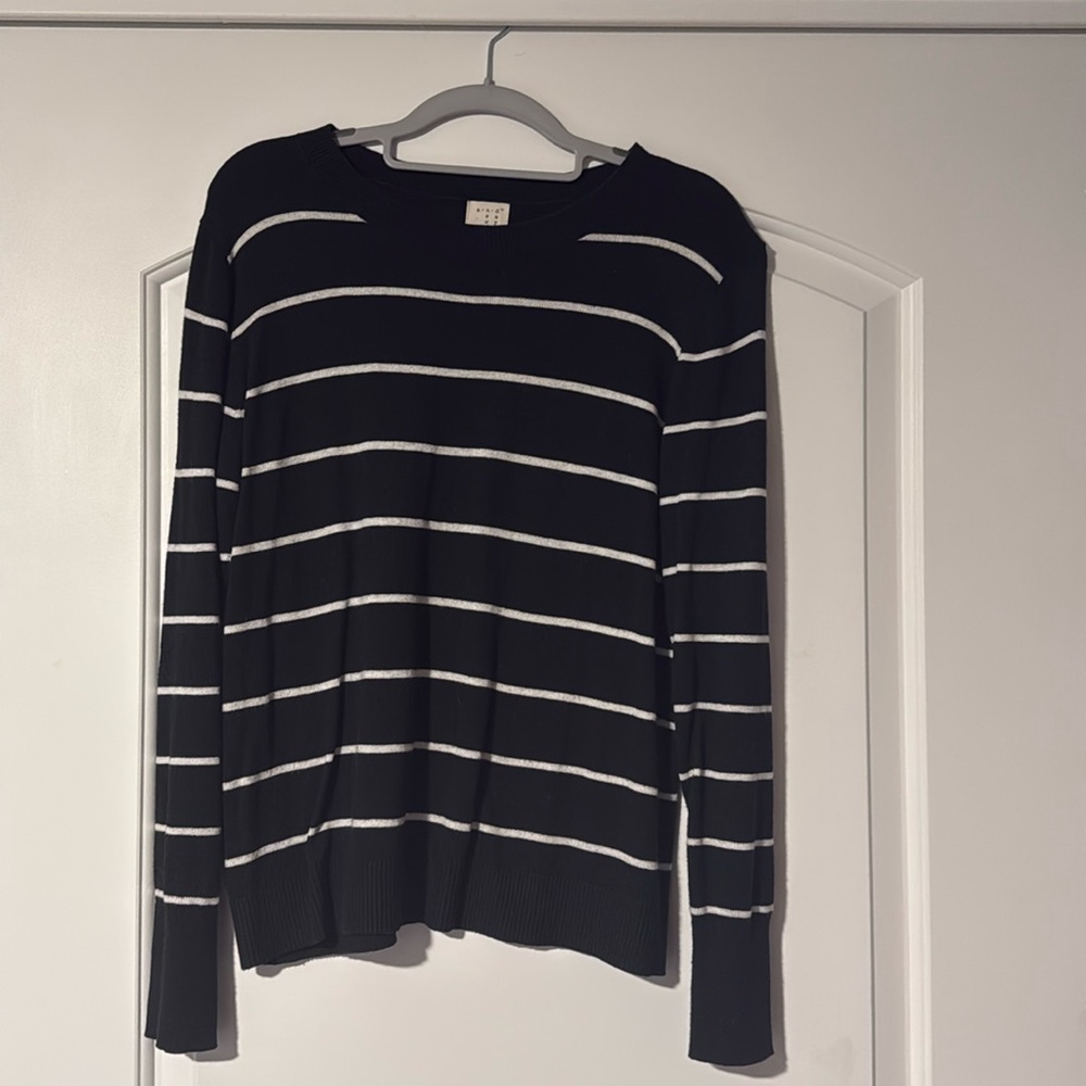 A New Day size medium black and white stripped sweater